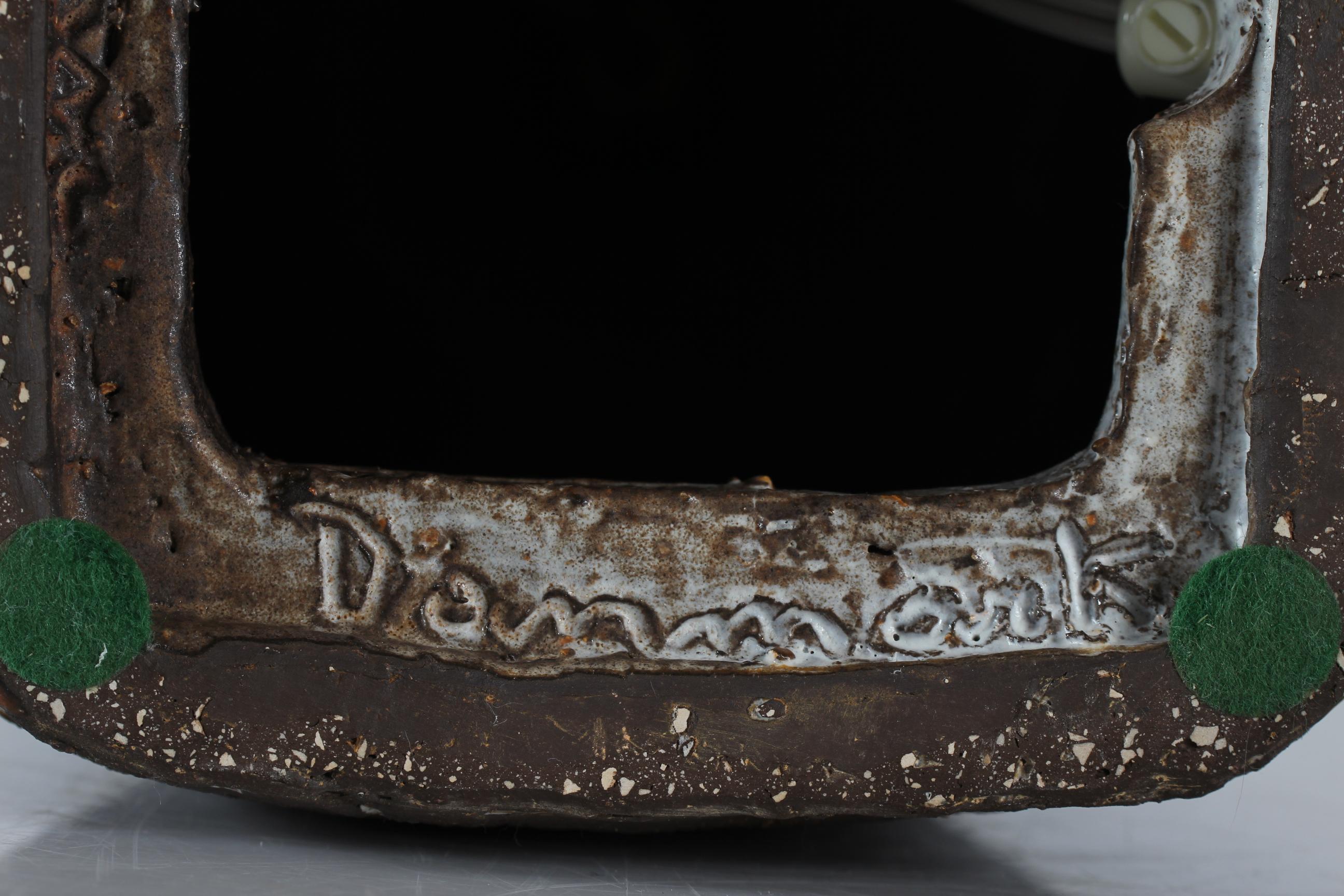 Lampe de bureau danoise brutaliste en céramique de l'artiste Sejer avec glaçure brune Unica, années 1970 en vente 5