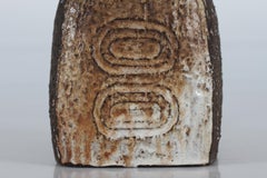 Danish Brutalist by Artist Sejer Ceramic Table Lamp with Brown Glaze Unica 1970s