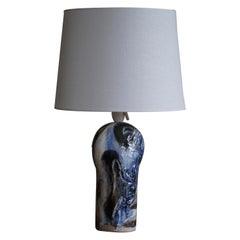 Danish Brutalist Ceramic Table Lamp, Various Blue Colors, Mid Century, 1960s