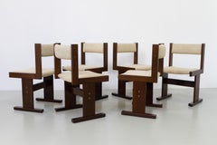 Danish Brutalist Dark Oak Dining Chairs by Gangso Mobler, 1970s. Set of 6.
