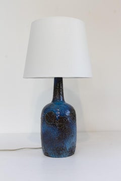 Lámpara de sobremesa danesa Brutalista de gres hecha a mano por Sejer, años 70.