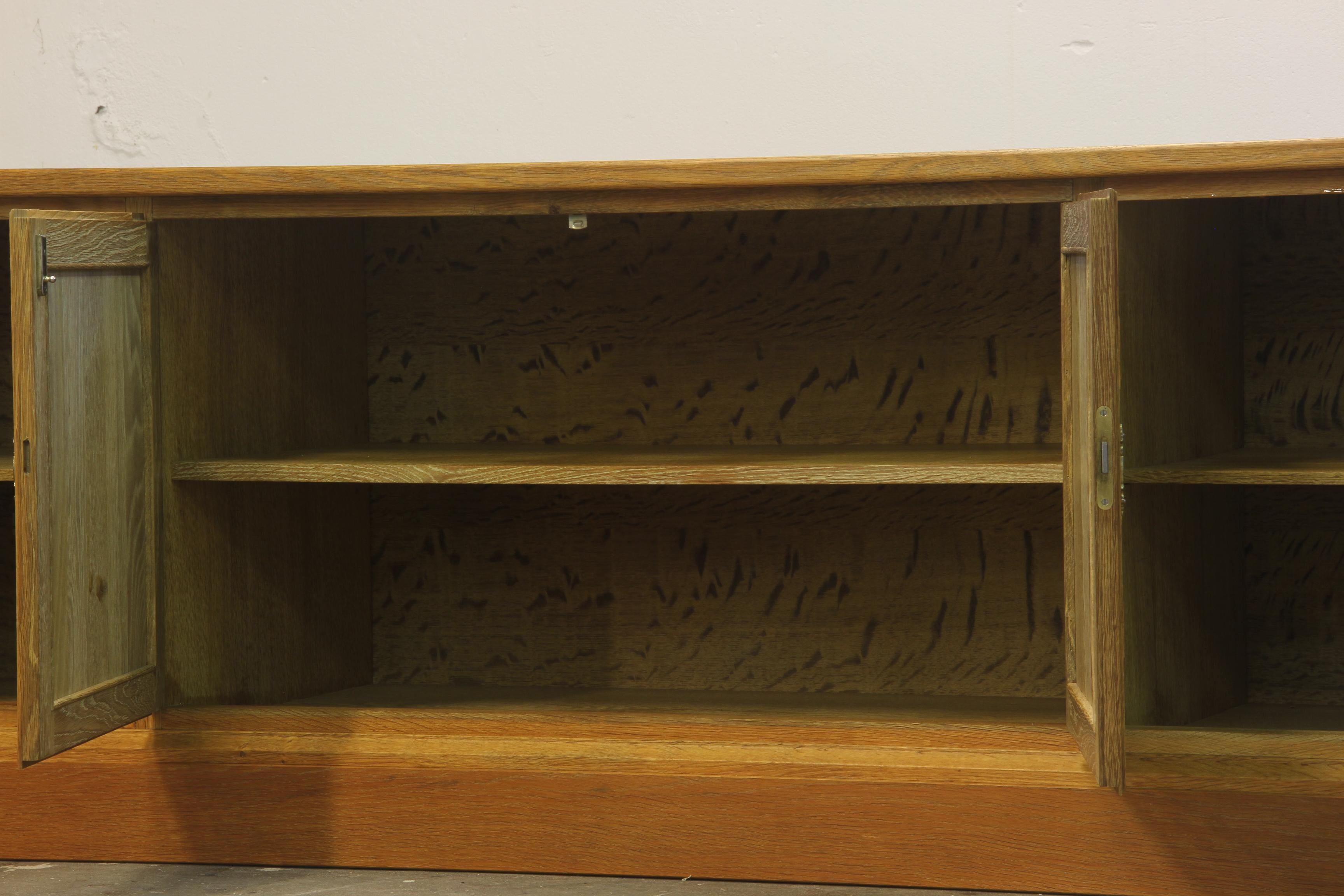Danish Brutalist Light Oak Low Sideboard 1960/70s For Sale 12