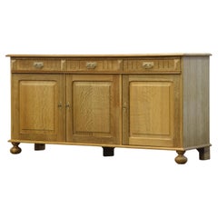 Danish Brutalist Light Oak Low Sideboard style of Henning Kjærnulf, 1970s