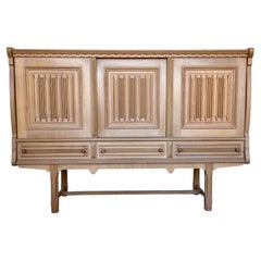 Dänisches brutalistisches Highboard aus gekalkter Eiche, Vamo Sønderborg, nach Art von Kjærnulf, 1960er Jahre