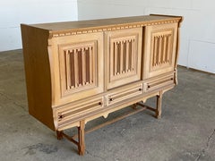 Dänisches brutalistisches Highboard aus gekalkter Eiche, Vamo Sønderborg, nach Art von Kjærnulf, 1960er Jahre