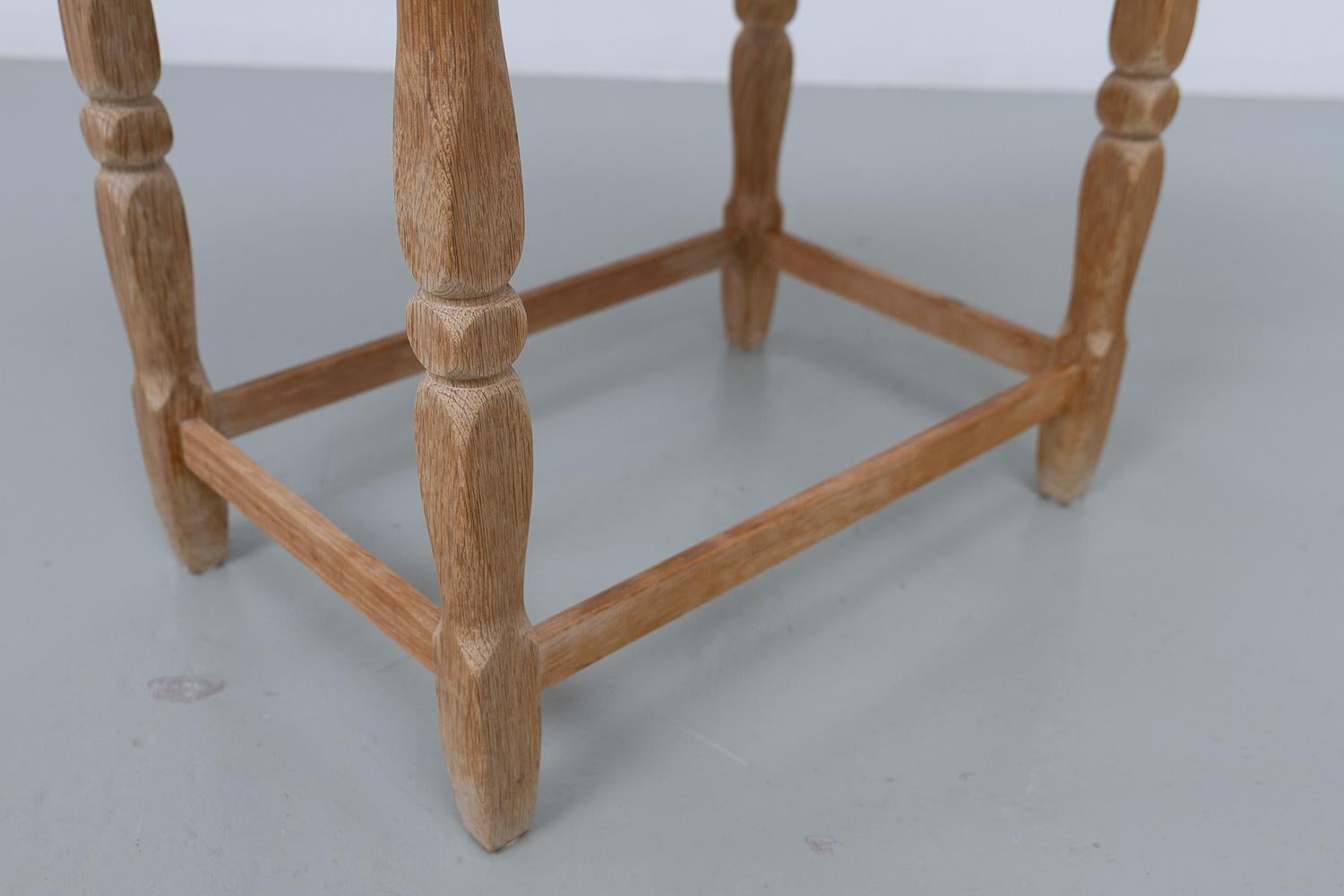 Danish Brutalist Oak Bedside table in Kjærnulf Style, 1960s. For Sale 8