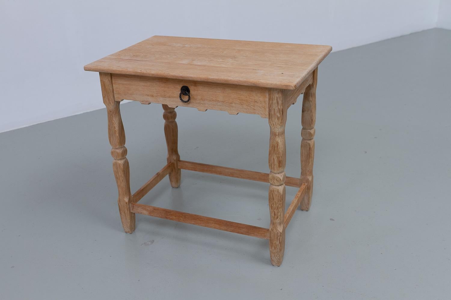 Danish Brutalist Oak Bedside table in Kjærnulf Style, 1960s. For Sale 9