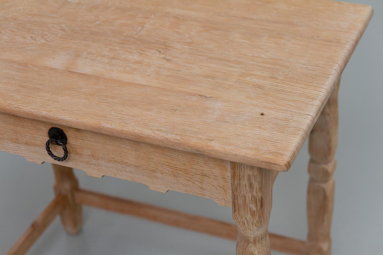 Danish Brutalist Oak Bedside table in Kjærnulf Style, 1960s. For Sale 10