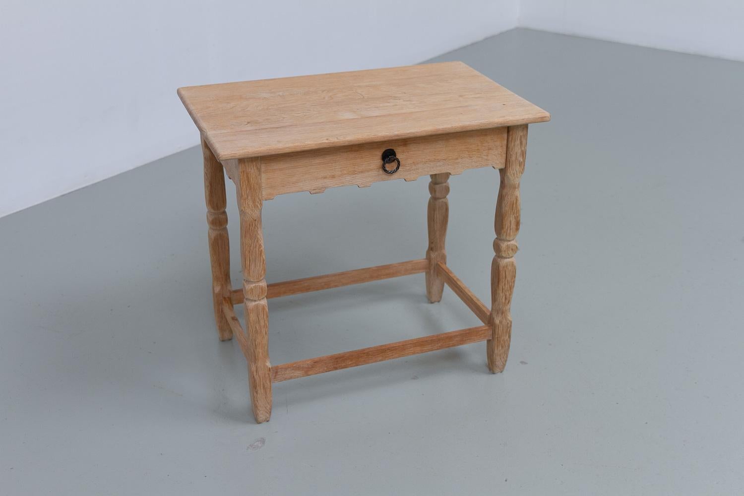Danish Brutalist Oak Bedside table in Kjærnulf Style, 1960s. For Sale 12
