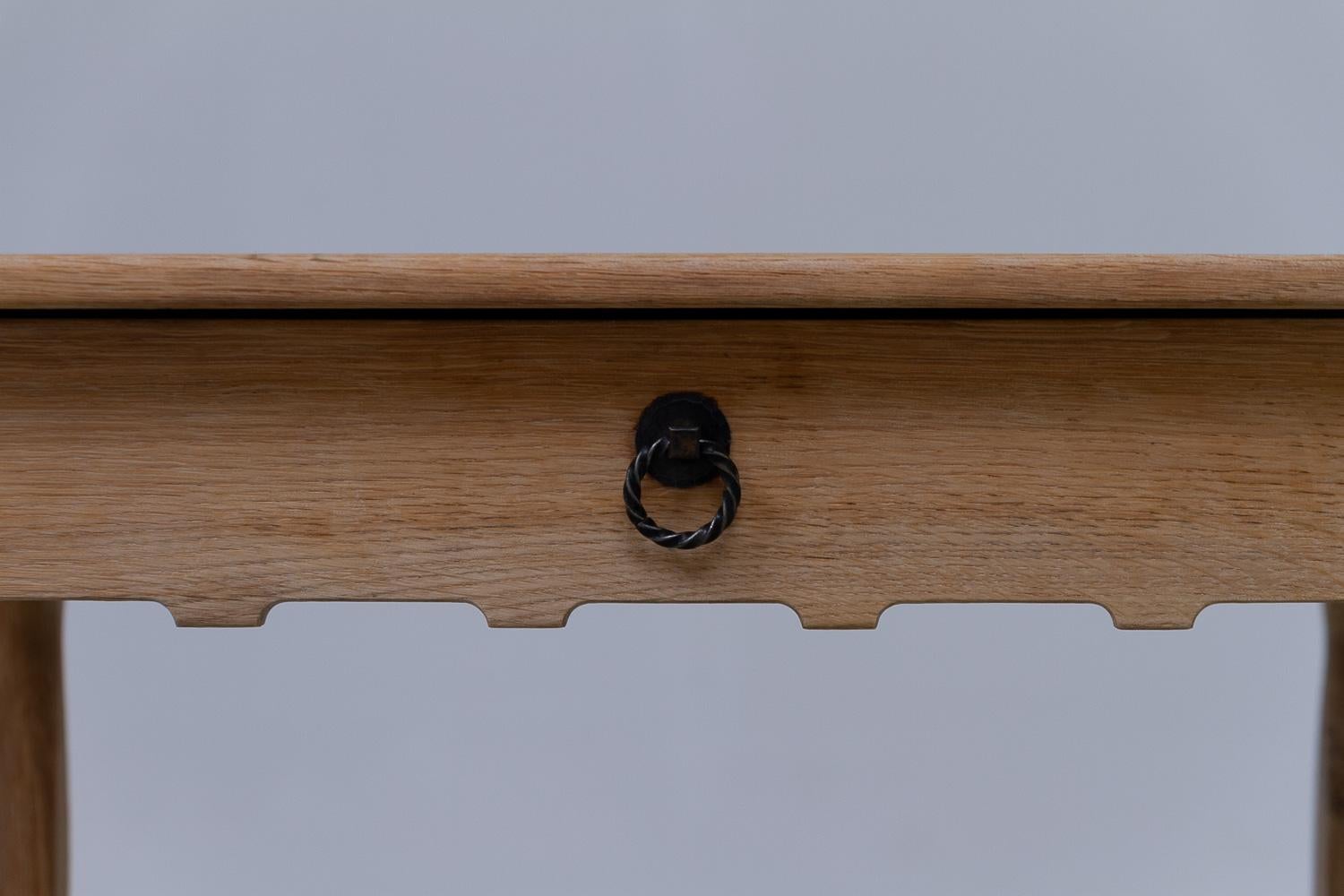 Danish Brutalist Oak Bedside table in Kjærnulf Style, 1960s. For Sale 2
