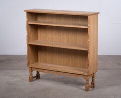 Danish Brutalist Oak Bookcase, 1970s