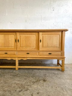 Danish Brutalist Oak Credenza or Console Henning Kjaernulf