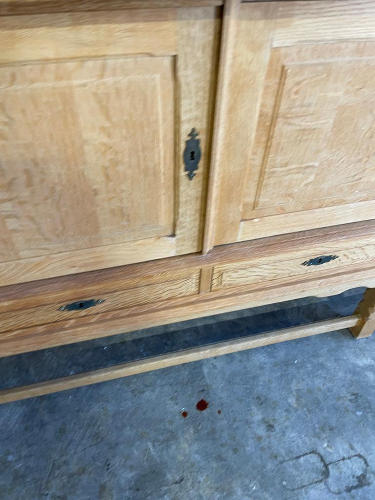 Danish Brutalist Oak Credenza or Console Henning Kjaernulf In Good Condition For Sale In Fort Lauderdale, FL