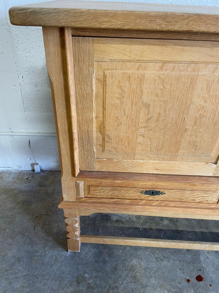 20th Century Danish Brutalist Oak Credenza or Console Henning Kjaernulf For Sale
