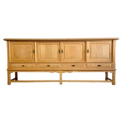 Danish Brutalist Oak Credenza or Console Henning Kjaernulf