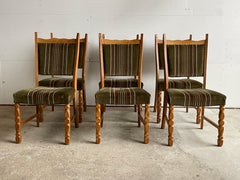 Sedie da pranzo danesi brutaliste in Oak, attribuite a Henning Kjærnulf, set di 6 pezzi