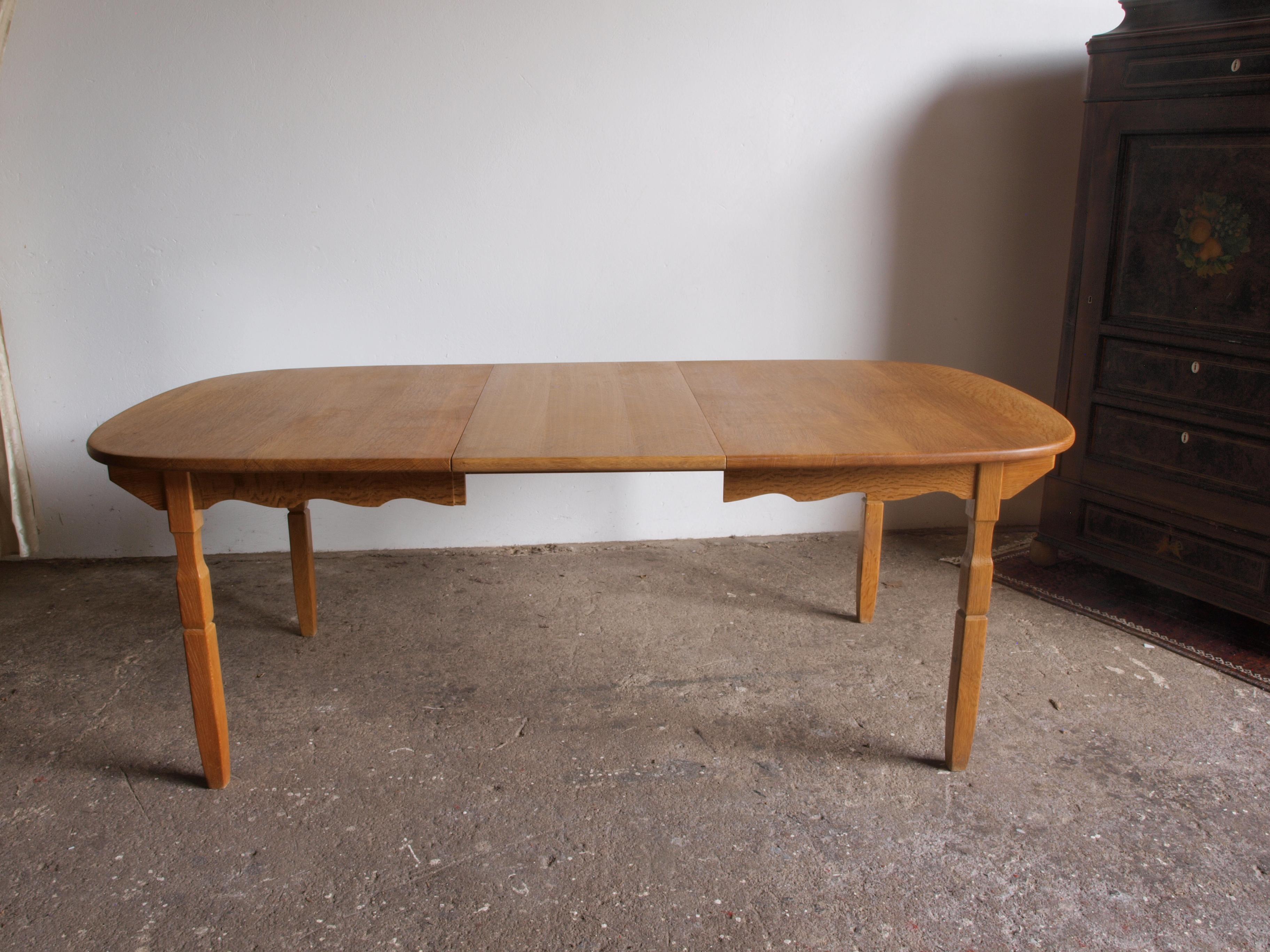 Danish Brutalist Oak Dining Table, In the style of Henning Kjærnulf 11