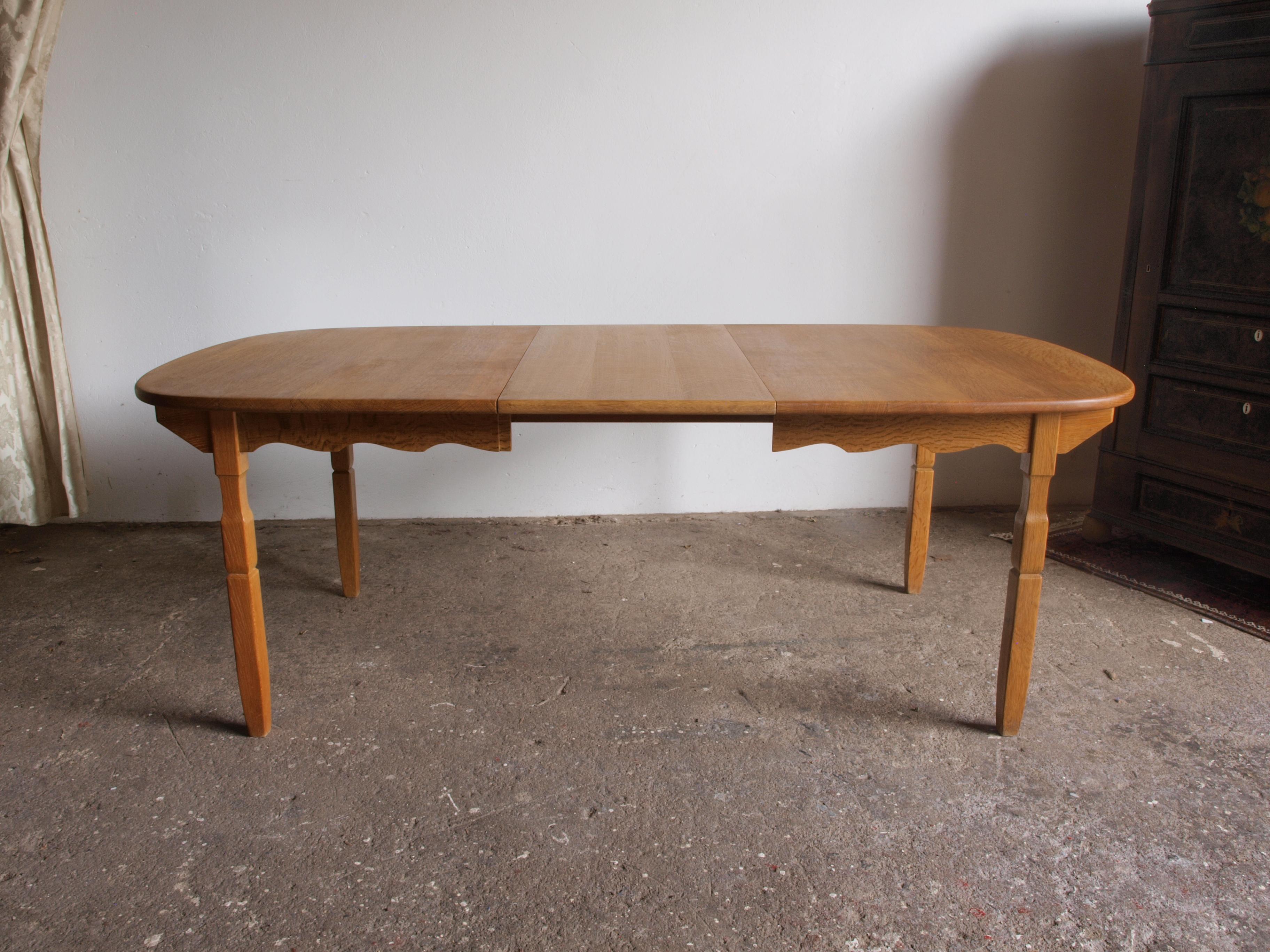 Danish Brutalist Oak Dining Table, In the style of Henning Kjærnulf 12