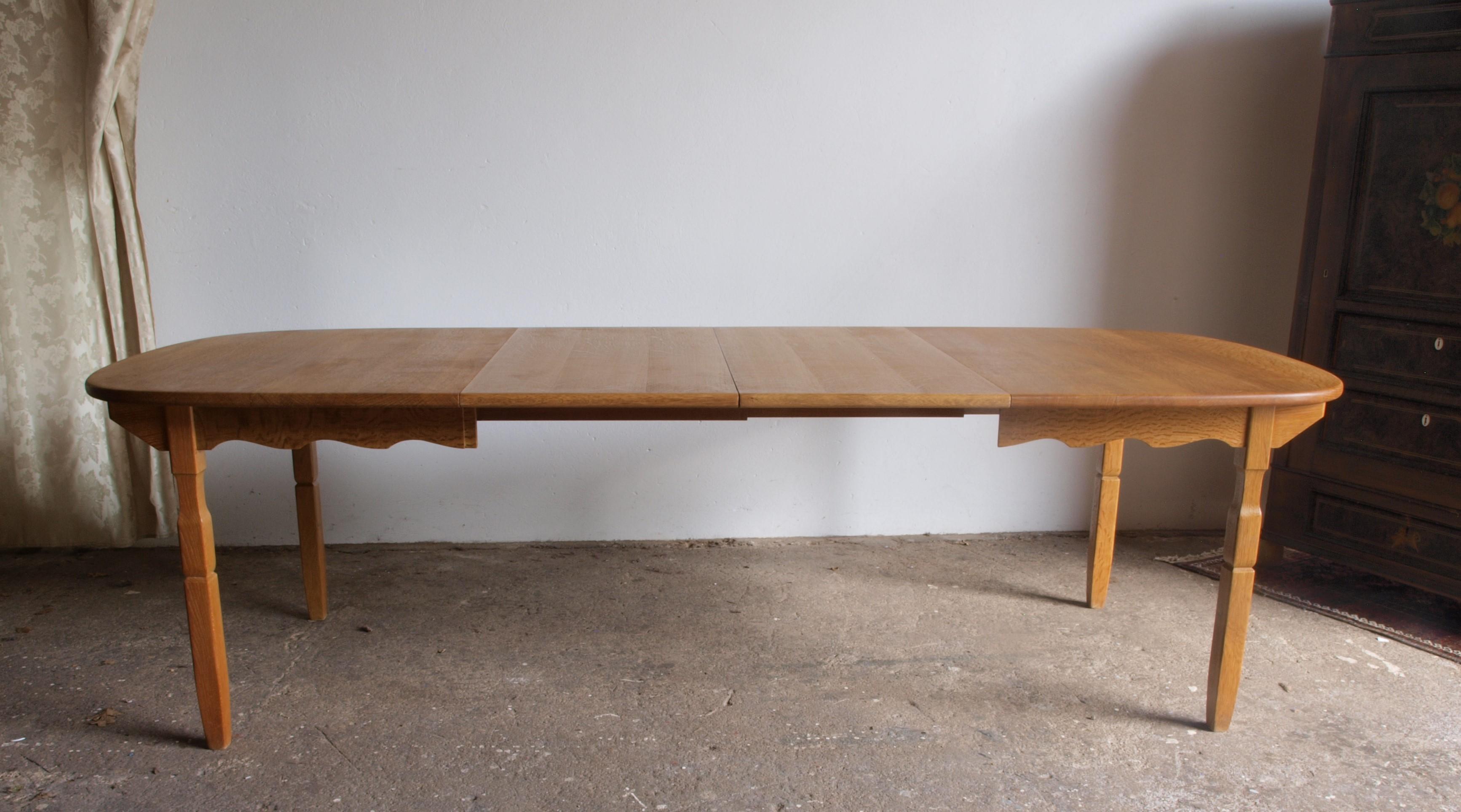Danish Brutalist Oak Dining Table, In the style of Henning Kjærnulf 13