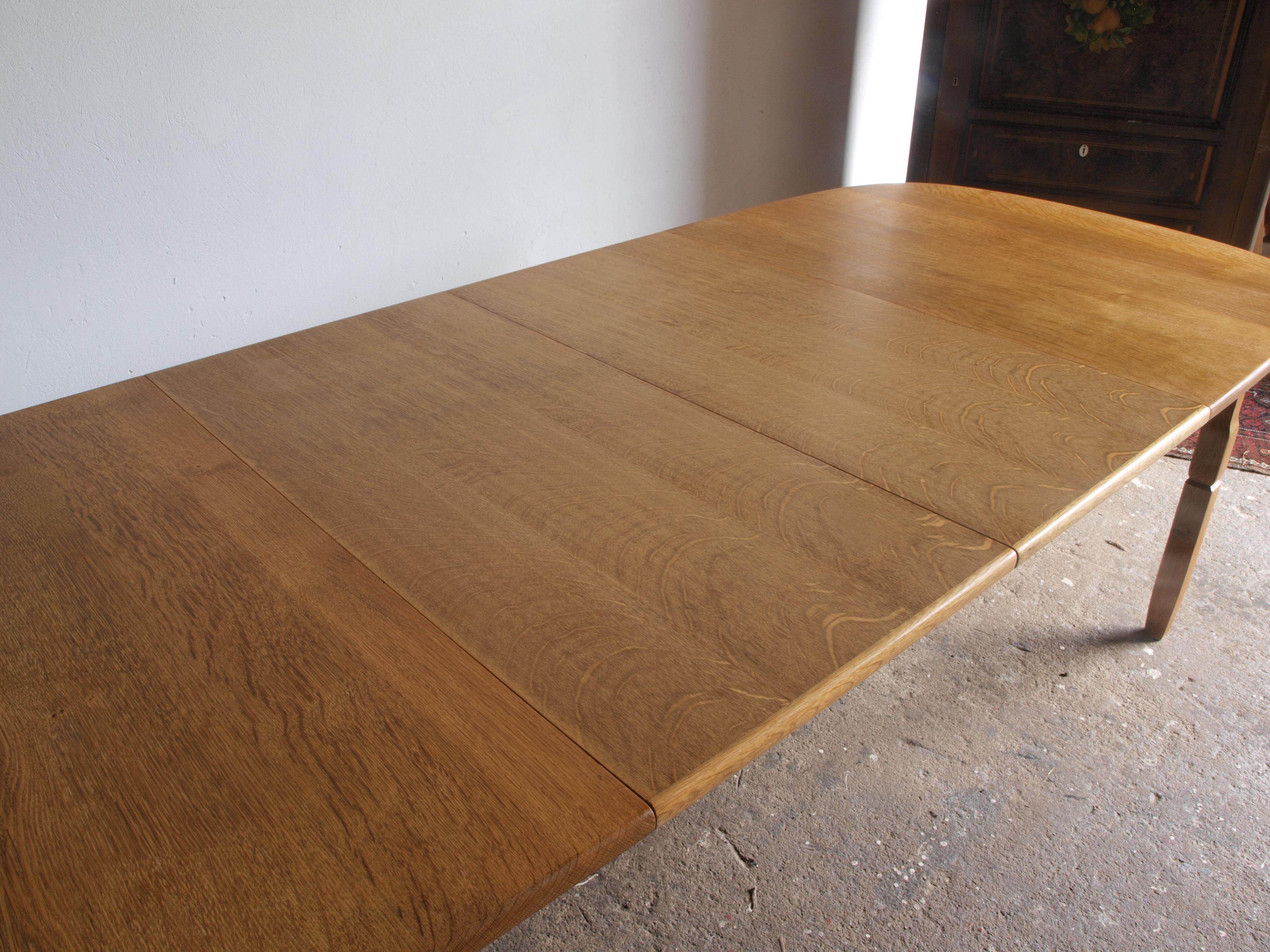 Danish Brutalist Oak Dining Table, In the style of Henning Kjærnulf 14