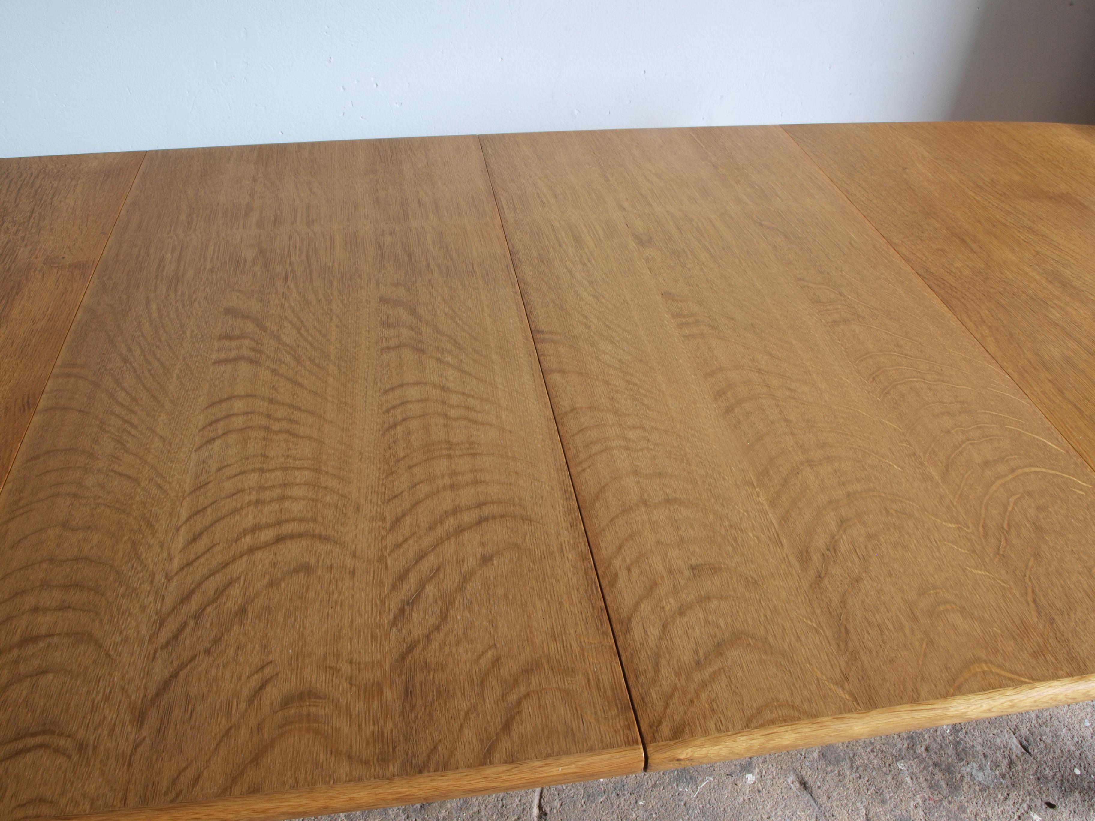 Danish Brutalist Oak Dining Table, In the style of Henning Kjærnulf 15