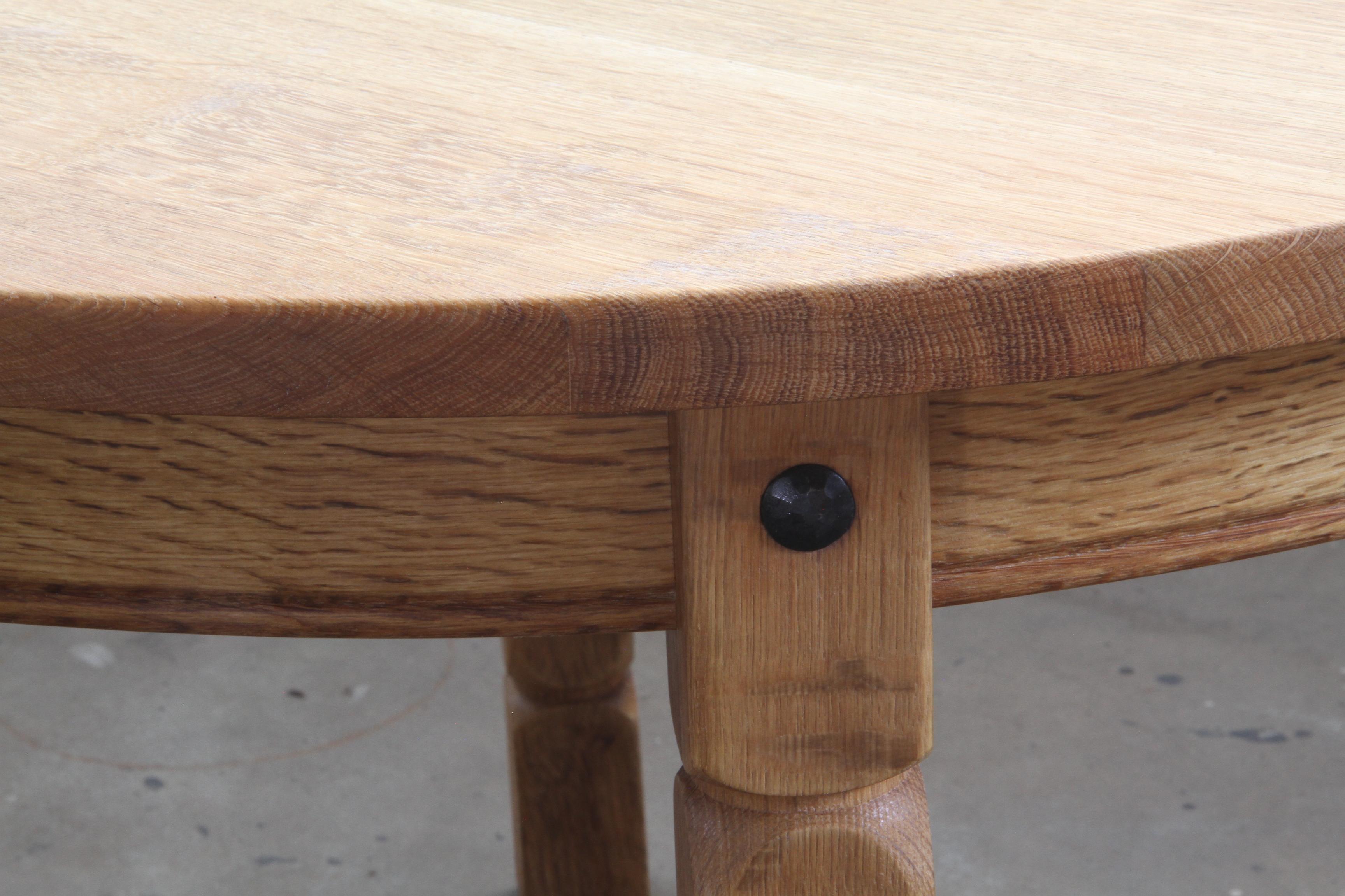Danish Brutalist Oak Extending Dining Table in the style of Henning Kjærnulf, 19 For Sale 2