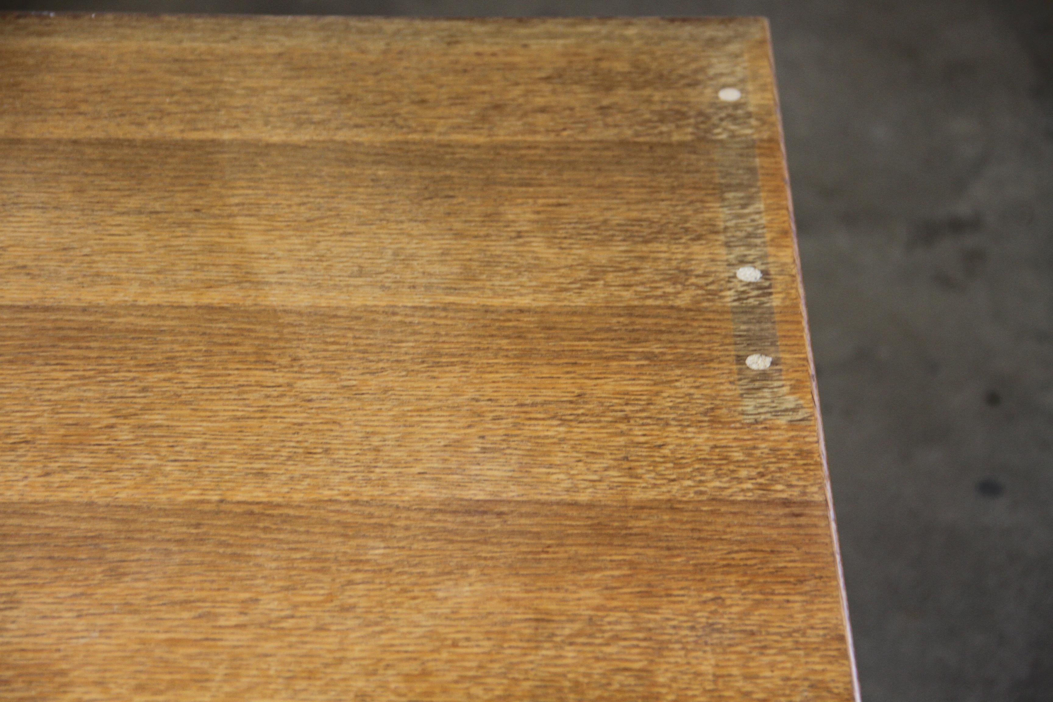 Danish Brutalist Oak Low Sideboard, credenza style of Henning Kjærnulf, 1970s For Sale 6