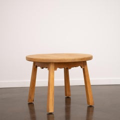 Danish Brutalist Oak Side Table