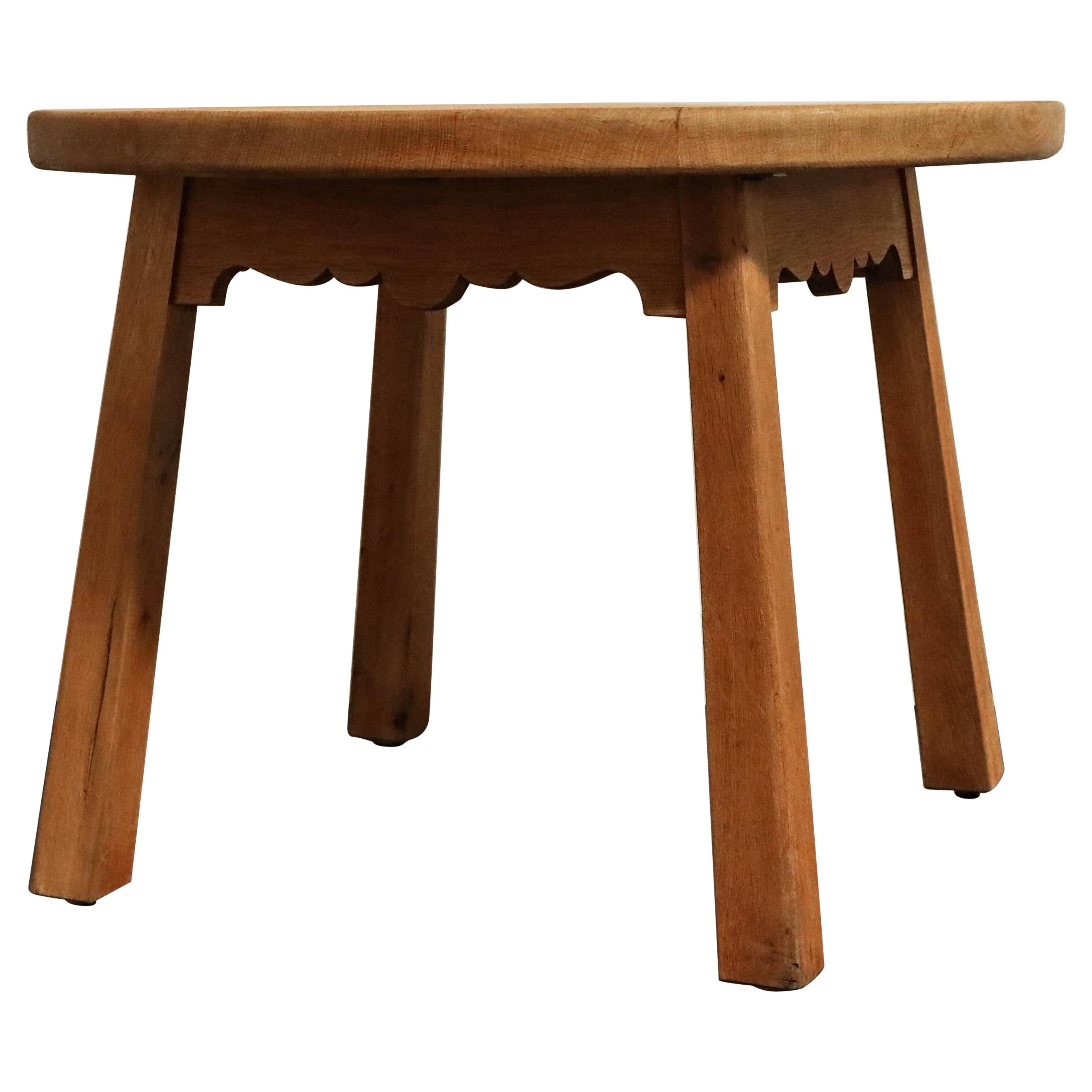 Dänischer Brutalist Eiche Beistelltisch im Angebot