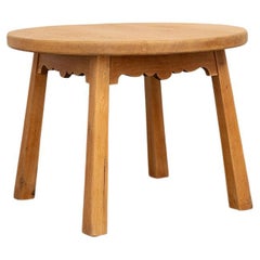 Danish Brutalist Oak Side Table