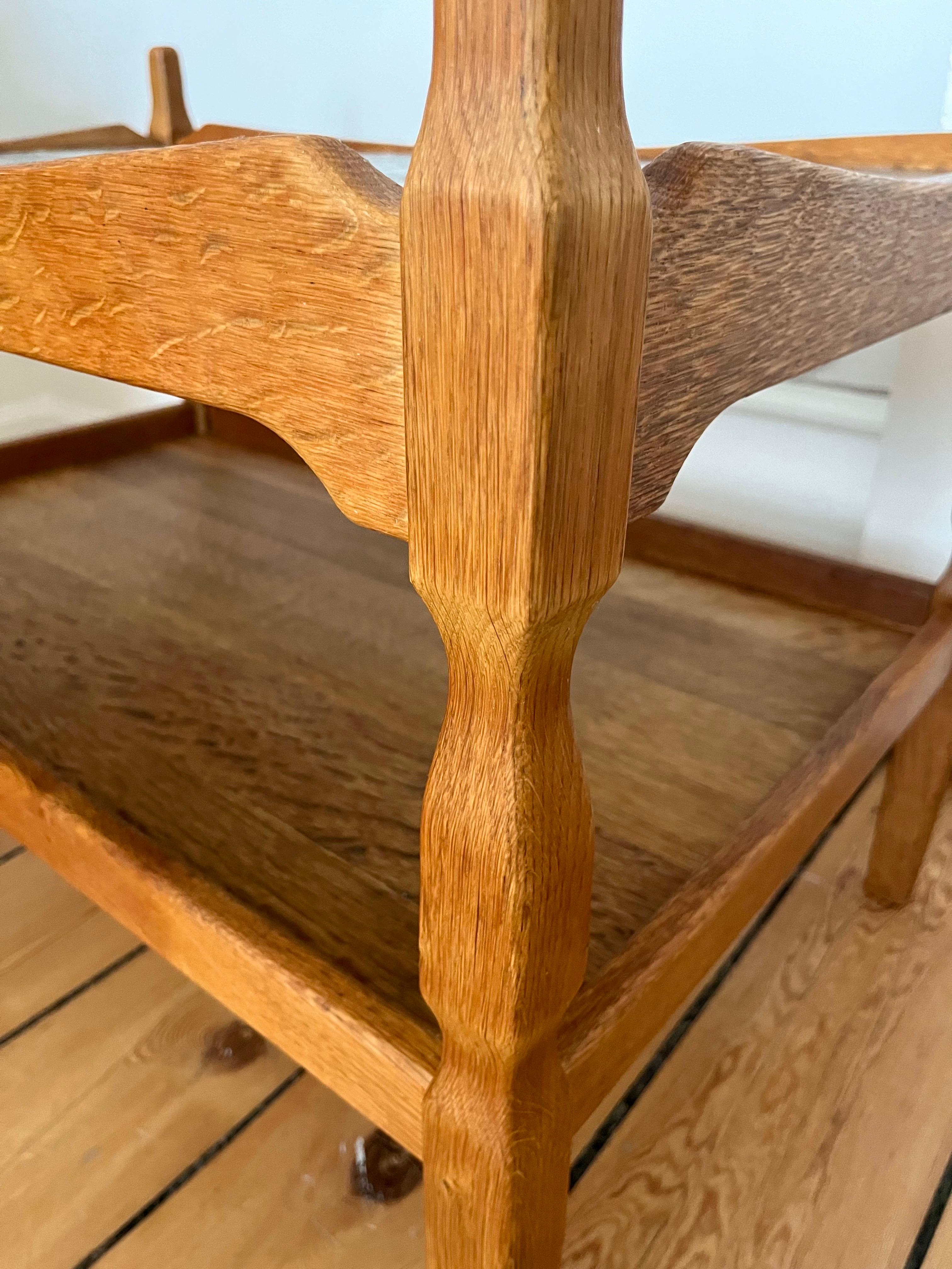 Table d'appoint danoise Henning Kjærnulf en Oak Brutalist avec plateau en céramique, 1973 en vente 3
