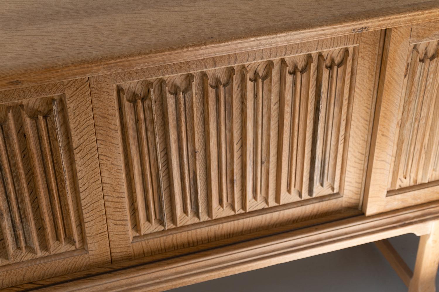Danish Brutalist Oak Sideboard by Henning Kjærnulf for Nyrup Møbelfabrik, 1960s. For Sale 4