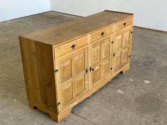 Danish Brutalist Oak Sideboard, Style of Henning Kjærnulf, 3 Drawers, 1960s