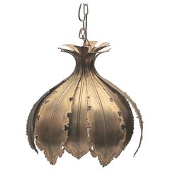 Danish Brutalist Palm Leaf Pendant by Svend Aage Holm Sorensen