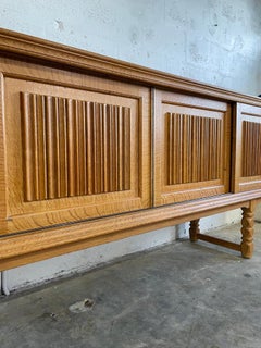Danish Brutalist Rustic Oak Credenza or Console Henning Kjaernulf attrib