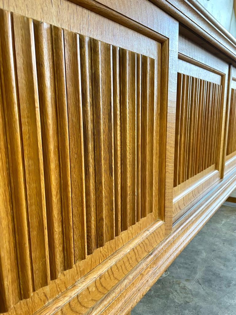 Mid-Century Modern Danish Brutalist Rustic Oak Credenza or Console Henning Kjaernulf attrib