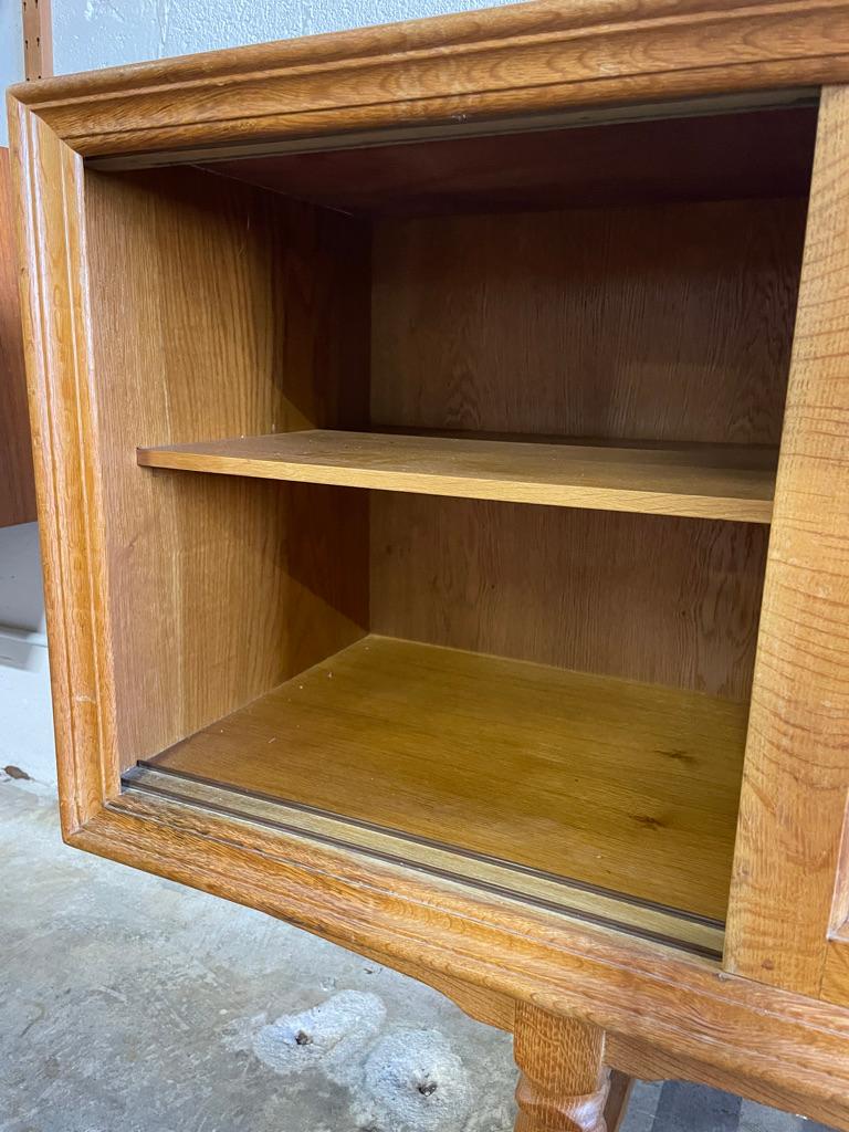 Danish Brutalist Rustic Oak Credenza or Console Henning Kjaernulf attrib 2