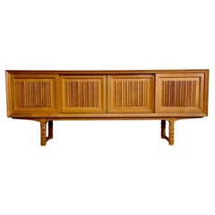 Danish Brutalist Rustic Oak Credenza or Console Henning Kjaernulf attrib