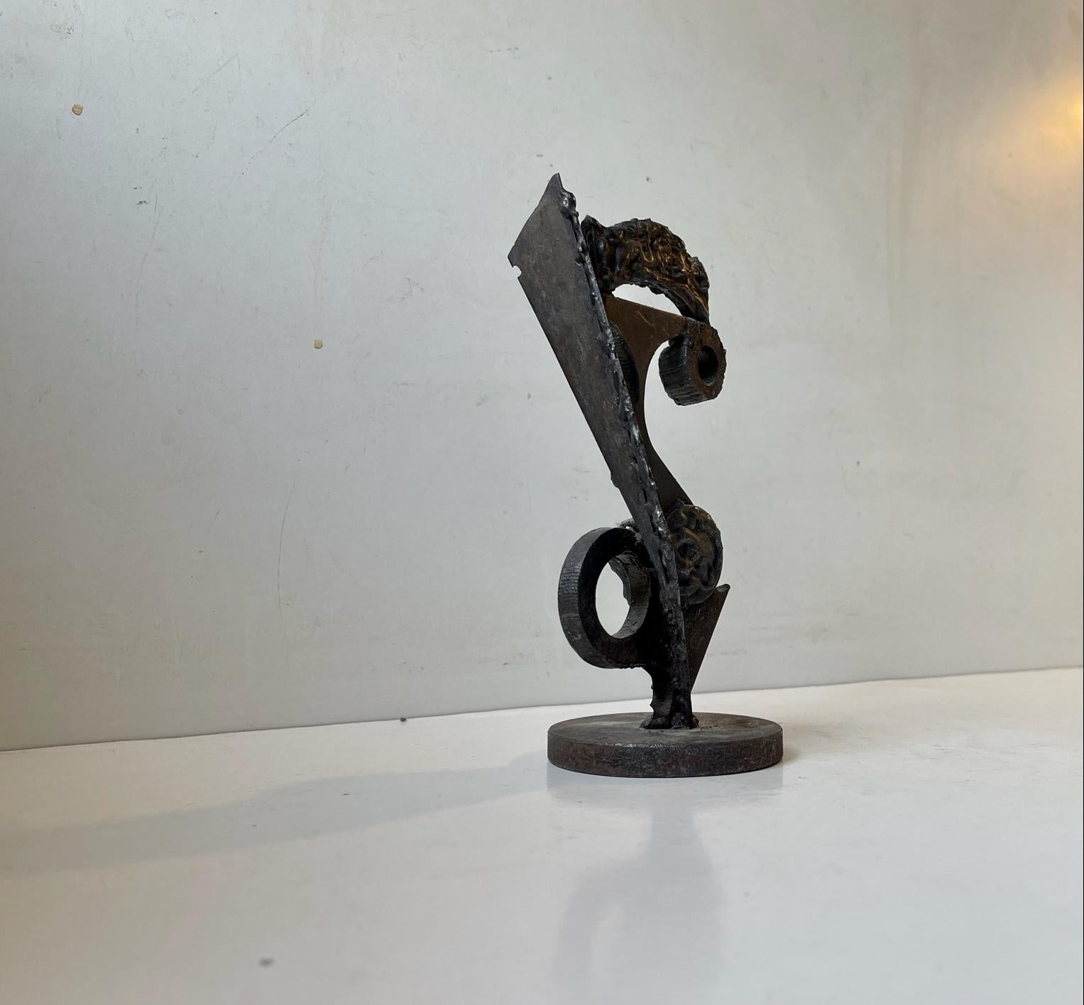 Late 20th Century Danish Brutalist Scrap Iron Sculpture in the Style of Robert Jacobsen, 1970s For Sale