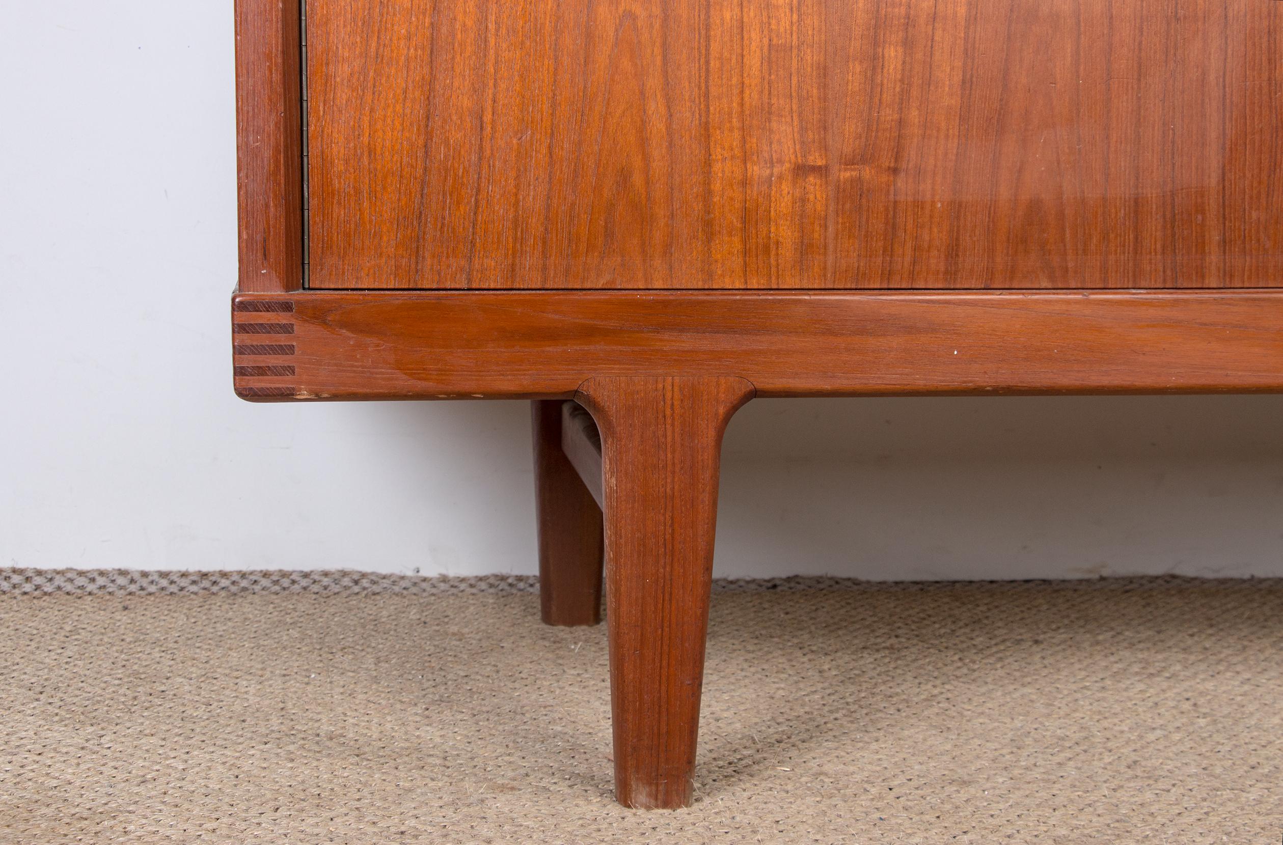 Danish Brutalist style sideboard, Solid Teak, Henning Kjaernulf/Vejle Stole 1960 For Sale 7