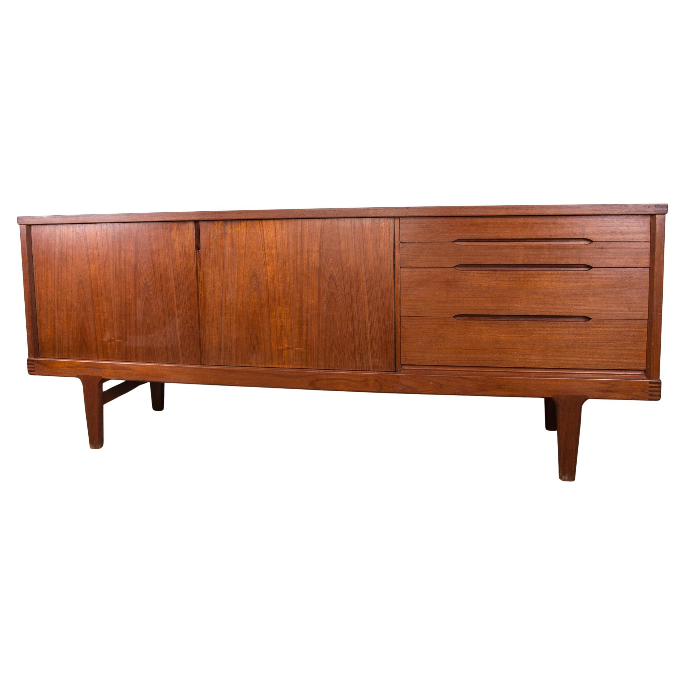 Danish Brutalist style sideboard, Solid Teak, Henning Kjaernulf/Vejle Stole 1960 For Sale