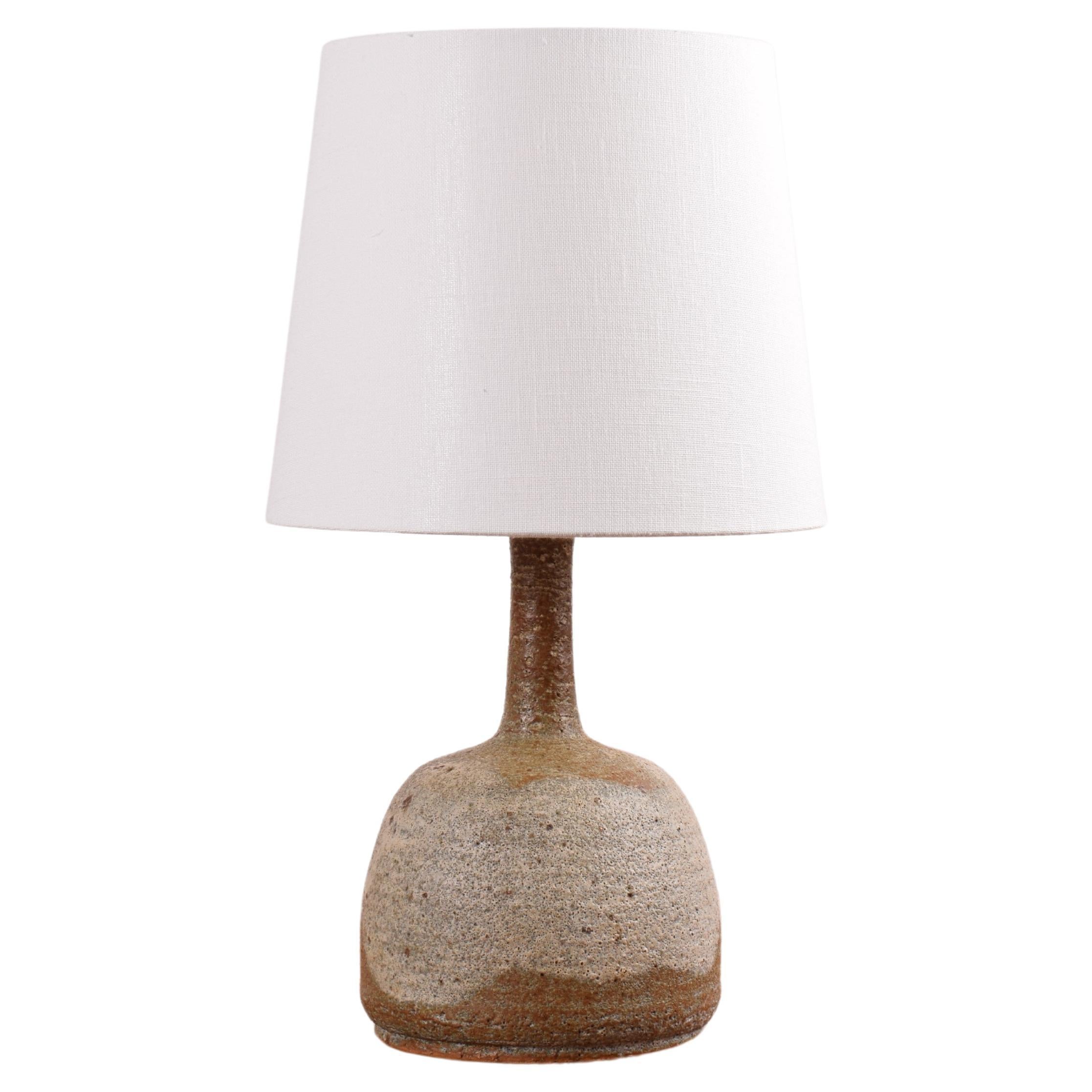 Danish Brutalist Table Lamp in Earthy Colors by Visby Tjæreborg, Ceramic, 1970s