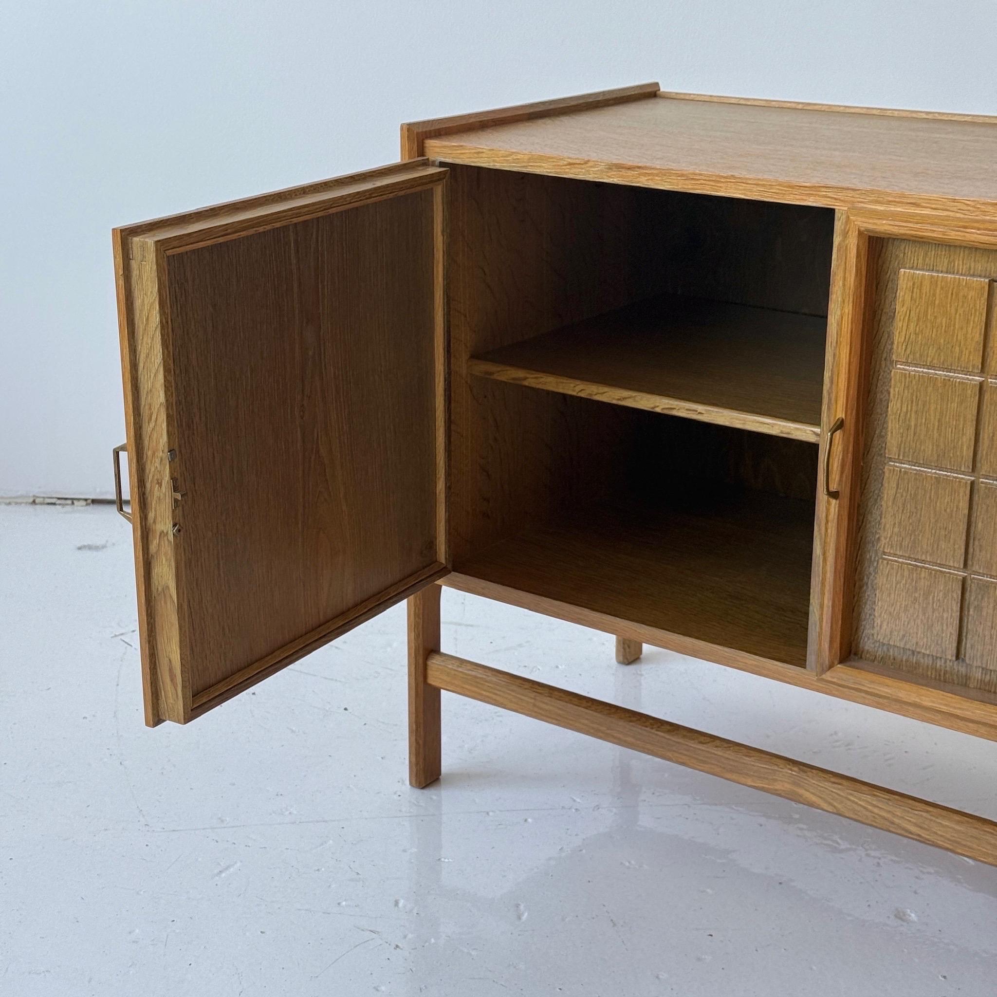 Danish Brutalist Two Tone Side Cabinet For Sale 1