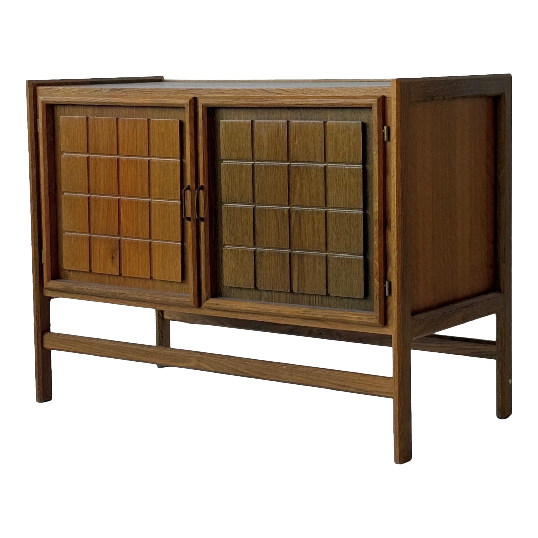 Danish Brutalist Two Tone Side Cabinet For Sale