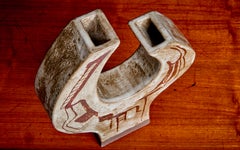 Danish Bullhorn Ceramic Vase signed "Jeanette" 1970s in excellent condition