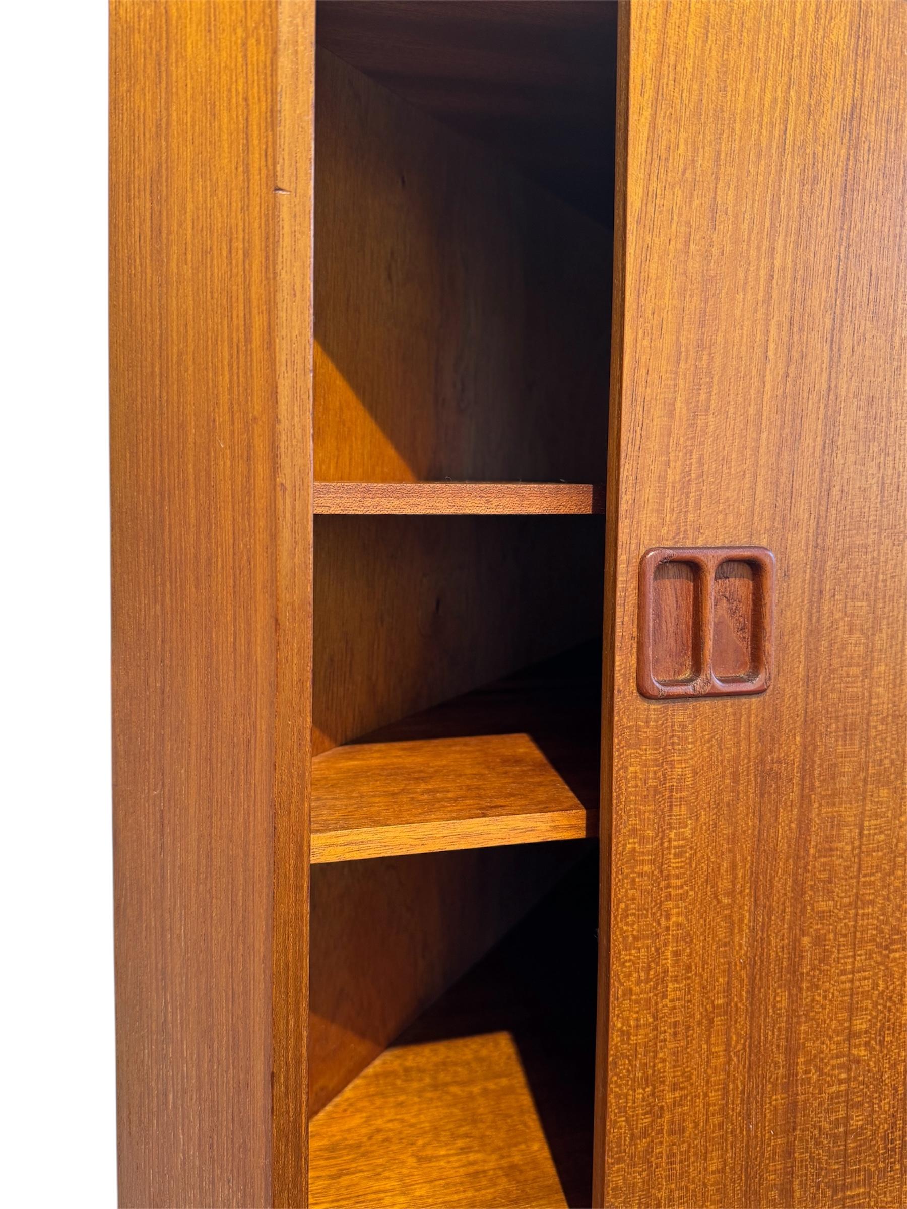 Danish Cabinet Maker, Corner Cabinet Teak, Denamrk 1960's For Sale 1