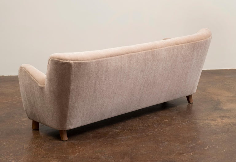 Danish Cabinet Maker S Three Seat Sofa In Mohair Velvet 1940s At