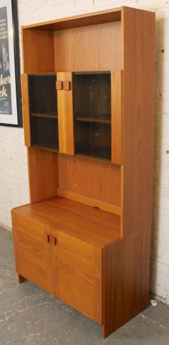 Danish Cabinet w/ Smoked Glass Bookcase
