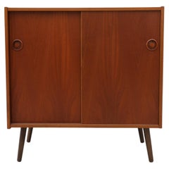 Danish Cabinet With Carved Circular Handles