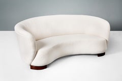 Danish Cabinetmaker 1940s Curved Boucle Sofa